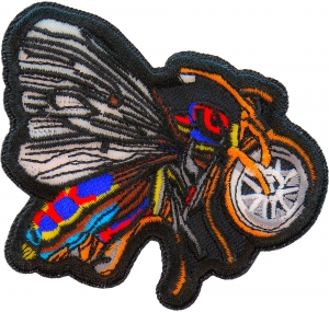 Butterfly Biker Iron on Patch