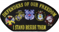 Cap Defenders Of Our Freedom I Stand Beside Them Patch | US Military Veteran Patches
