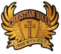 Christian Biker Patch Large In Brown I Ride With Jesus
