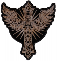 Christian Cross with Wings Patch