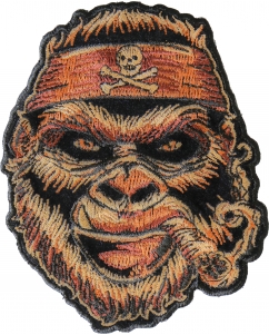 Cigar Gorilla Patch with Skull Headwrap