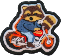 Cute Raccoon Biker Motorcycle Patch Embroidered