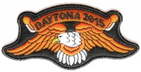 Daytona 2015 Orange Downwing Eagle Patch Daytona 2015 Orange Downwing Eagle Patch | Embroidered Biker Patches