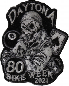 Daytona Bike Week 2021 Patch 80th Black White Daytona Bike Week 2021 Patch 80th Black White