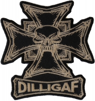 Dilligaf Skull Biker Patch | Embroidered Biker Patches