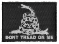 Don't Tread On Me Black White Patch | US Military Veteran Patches