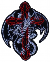 Dragon Skeleton and Cross Small Patch