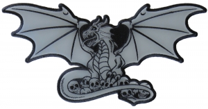 Dragon with Skulls Reflective Large Back Patch Dragon with Skulls Reflective Large Back Patch