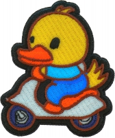 Duck on Board Bike Iron on Patch