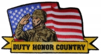 Duty Honor Country Soldier with US Flag Patch