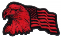 Eagle US Flag Facing Left Patch In Red | Embroidered Patches