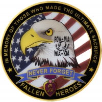 Fallen Heroes POW MIA WIA KIA Memorial Large Iron on Patch