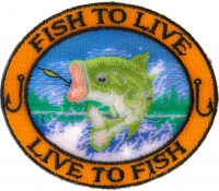 Fish To Live Bass Patch For Fishermen | Embroidered Patches