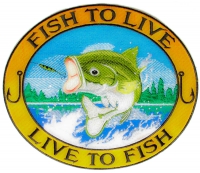 Fish To Live To Fish Large Bass Patch | Embroidered Patches