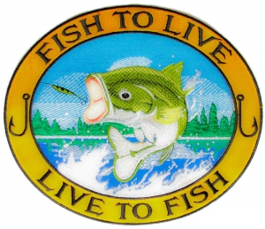 Fish To Live To Fish Large Bass Patch | Embroidered Patches Fish To Live To Fish Large Bass Patch | Embroidered Patches