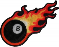Flaming 8 Ball Iron on patch