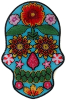 Flower Skull Blue Patch Flower Skull Blue Patch
