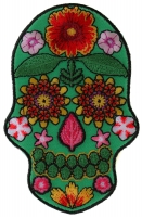 Flower Skull Green Patch Flower Skull Green Patch