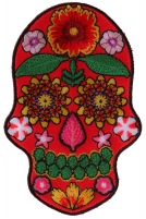 Flower Skull Red Patch Flower Skull Red Patch
