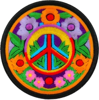 Flowers and Peace Patch Embroidered