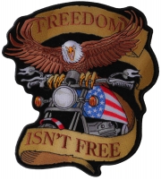 Freedom Isn't Free Biker Eagle Patriotic Large Back Patch