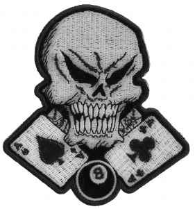 Gambler Skull 8 Ball Patch