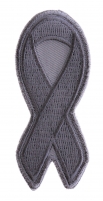 Gray Asthma and Brain Cancer Awareness Ribbon Patch