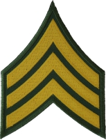 Green and Yellow Sergeant Chevron Patch Green and Yellow Sergeant Chevron Patch