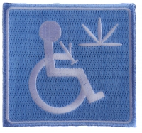 Handicap Stoner With Bong Patch | Embroidered Pot Patches Handicap Stoner With Bong Patch | Embroidered Pot Patches