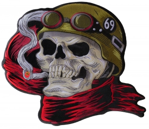 Helmet Skull Scarf Biker 69 Large Back Patch Helmet Skull Scarf Biker 69 Large Back Patch