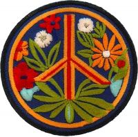 Hippie Flower Peace Patch Embroidered