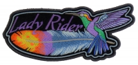 Hummingbird Lady Rider Feather Small Patch