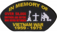 In Memory Of Vietnam Cap Patch | US Military Vietnam Veteran Patches