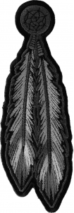 Iron on or sew on Dream Catcher Feather Patch Black and White Embroidery Iron on Feather Patch with Black and White Embroidery with strong adhesive backing