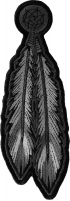 Iron on Feather Patch with Black and White Embroidery with strong adhesive backing