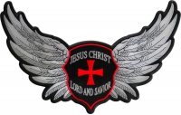 Jesus Christ Lord and Savior Wings Large Christian Back Patch
