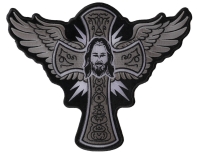 Jesus Wings and Cross Large Christian Back Patch