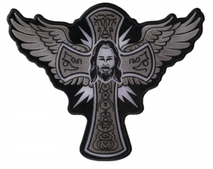 Jesus Wings and Cross Large Christian Back Patch Jesus Wings and Cross Large Christian Back Patch