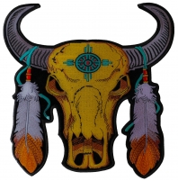 Large Buffalo And Feathers Back Patch | Embroidered Patchese