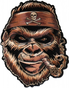 Large Gorilla Back Patch Smoking Cigar Large Gorilla Back Patch Smoking Cigar
