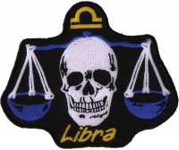 Libra Skull Zodiac Sign Patch