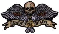 Loaded And Ready Skull Wings Guns Small Patch | Embroidered Patches