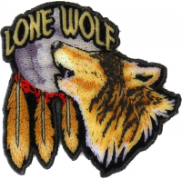 Lone Wolf Howling At The Moon Small Patch | Embroidered Biker Patches