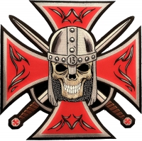 Maltese Cross Skull Knight Patch