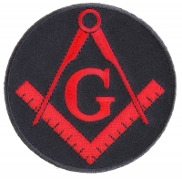 Mason Symbol Patch In Red Mason Symbol Patch In Red