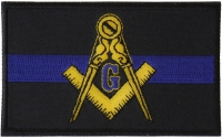 Masonic Thin Blue Line For Law Enforcement Patch | Embroidered Patches