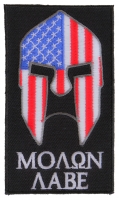 Molon Labe Spartan Patch With US Flag | Embroidered Patches