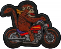 Monkey Biker Iron on Patch