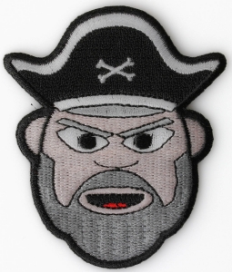 Old Man Bearded Pirate Iron on Patch Old Man Bearded Pirate Iron on Patch
