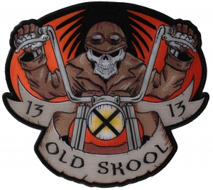Old Skool Biker 13 Large Back Patch Old Skool Biker 13 Large Back Patch